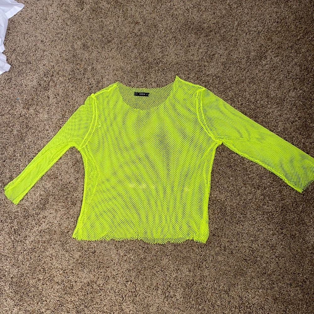 Neon Yellow Mesh Top